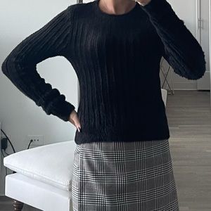 Black Fuzzy Tight Sweater